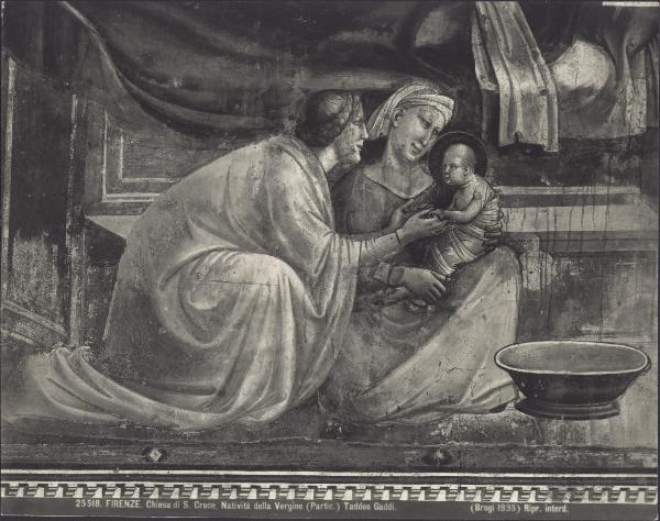 Dipinto murale - Nascita di Maria (particolare) - Taddeo Gaddi - Firenze - Basilica di S. Croce - Cappella Baroncelli