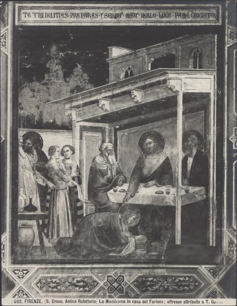 Dipinto murale - Cena in casa di Simone il Fariseo - Taddeo Gaddi - Firenze - Basilica di S. Croce - Refettorio (oggi Museo dell'Opera di S. Croce)