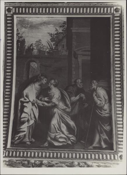 Dipinto murale - Visitazione - Gian Giacomo Barbelli - Crema - Chiesa di S. Giovanni Battista