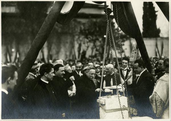 Milano - Opera Cardinal Ferrari - Cerimonia di posa della prima pietra - Vittorio Emanuele III