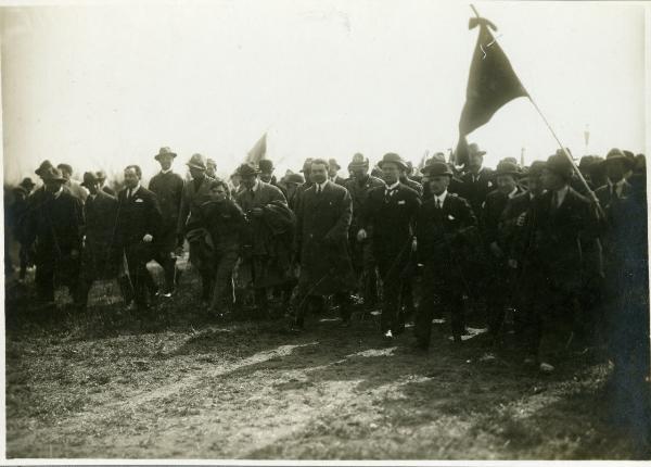 Milano - Lainate - Mussolini per l'inaugurazione dei lavori autostradali