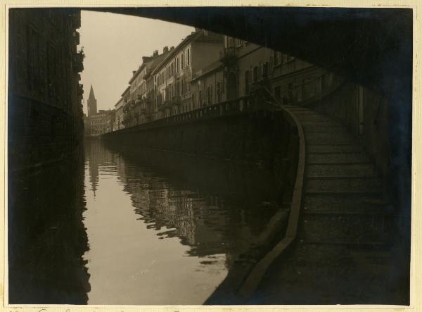 Milano - Naviglio della Martesana - Ponte di Porta Nuova - Campanile di San Marco