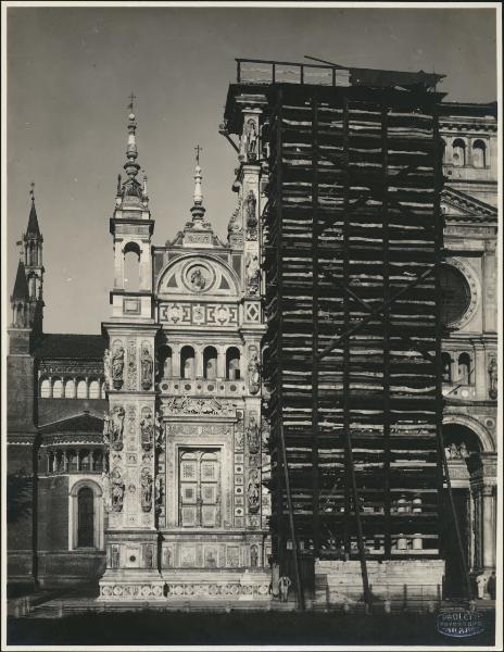 Certosa di Pavia - Chiesa - Facciata - Lavori di restauro