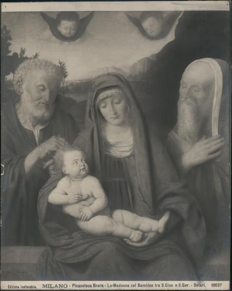 Dipinto - Madonna con Bambino fra i Santi Giuseppe e Simeone - Andrea Solario - Milano - Pinacoteca di Brera