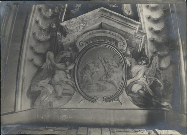 Dipinto murale - Battesimo di Cristo e angeli - Milano - Chiesa di S. Giovanni Decollato alle Case Rotte - Coro