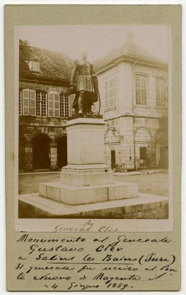 Statua in bronzo - Monumento al generale Jean Joseph Gustave Cler - Jean Joseph Perraud 1865 - Salins les Bains - Place des Alliés et de la Résistance