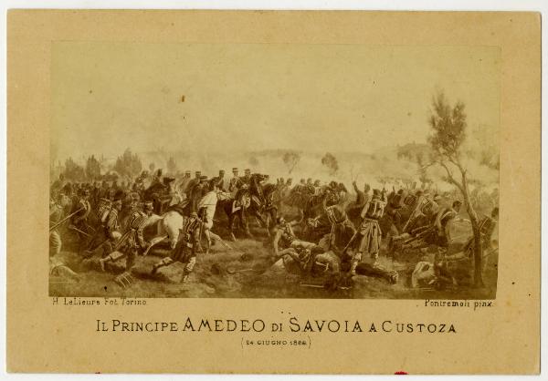 Stampa - Il principe Amedeo di Savoia a Custoza, il 24 giugno 1866