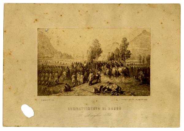 Da disegno - Combattimento di borgo 22 Luglio 1866 - A. Fontanesi