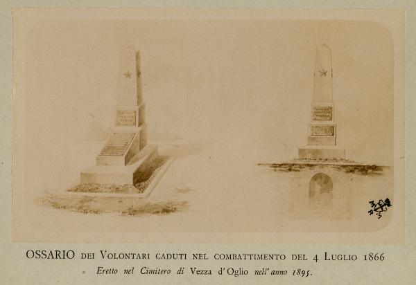 Vezza d'Oglio - Cimitero - Disegno dell'ossario dei volontari caduti il 4 luglio 1866