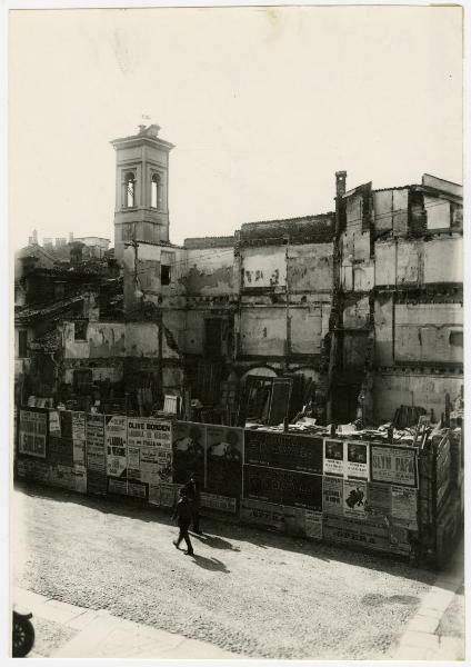 Milano - Cinque Vie - S. Maria Fulcorina - Via S. Maria Podone - Chiesa di Santa Maria Podone - demolizioni