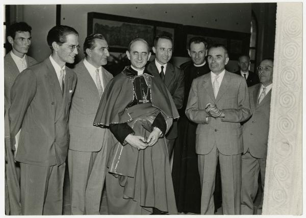 Milano - Castello Sforzesco - Museo d'Arte Antica - Sala 1 - Visita di Giovanni Battista Montini - 25 luglio 1956