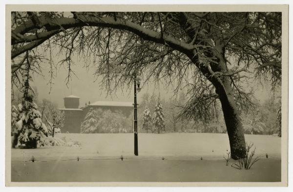 Milano - parco Sempione - Castello Sforzesco - neve