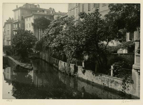 Milano - Corso Venezia - Naviglio - Ponte S. Damiano all'incrocio con corso Monforte