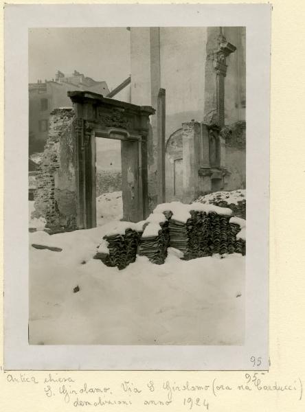 Milano - Via S. Gerolamo - Chiesa di S. Gerolamo - Antica porta - Demolizioni