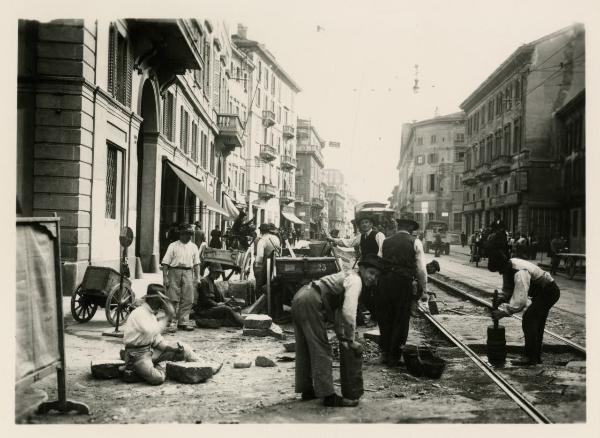 Milano - Veduta animata - Corso Venezia - lavori in corso