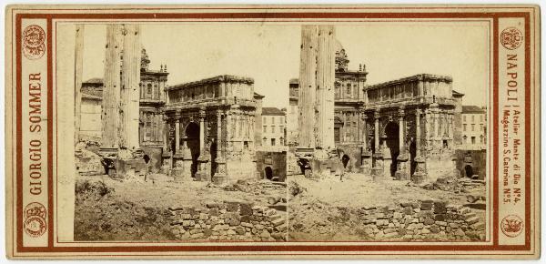 Roma - Foro Romano - Tempio di Vespasiano e Arco di Settimio Severo