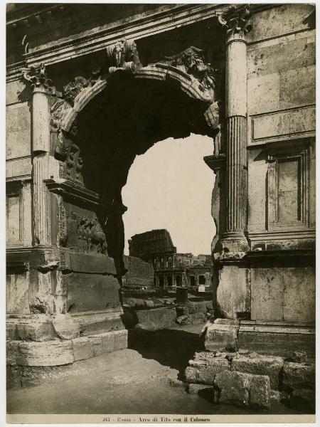 Roma - Arco di Tito - Prospetto ovest e Colosseo