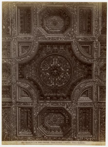 Firenze - Chiesa di Badia fiorentina - Soffitto - Legno - Particolare della decorazione