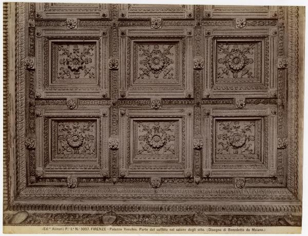 Firenze - Palazzo Vecchio - Sala degli Otto - Soffitto - Legno - Particolare