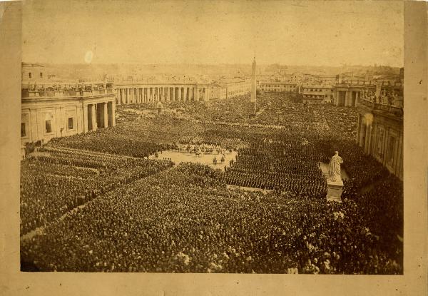 Roma - Piazza San Pietro - Pio IX benedice le truppe Vaticane