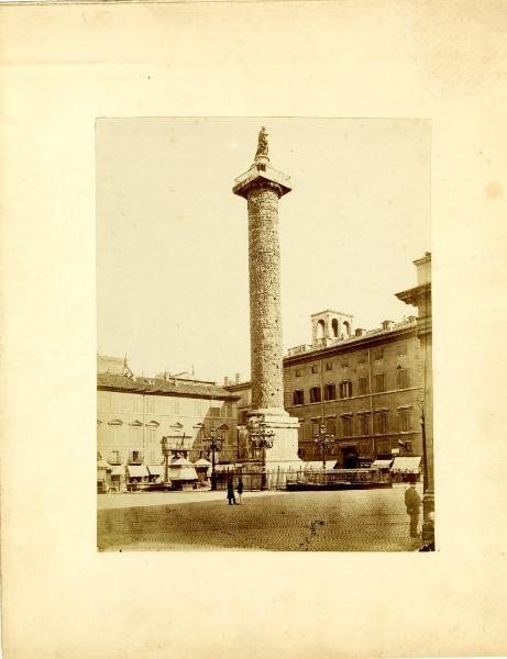 Roma - Piazza Colonna - Colonna di Marco Aurelio, Palazzo Ferrajoli e Palazzo Spada o Palazzo Piombino poi abbattutto