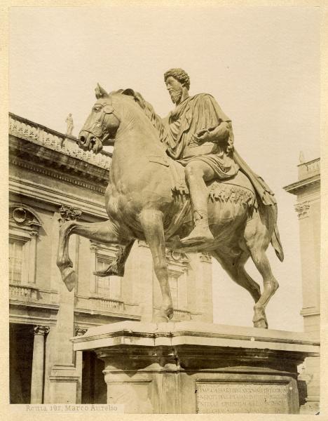 Scultura - Bronzo - Statue equestre di Marco Aurelio - 176 d. C. - Roma - Piazza del Campidoglio