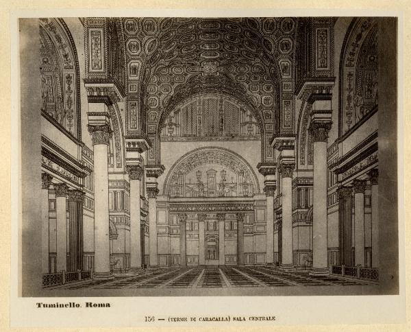 Disegno - Sala Centrale delle Terme di Caracalla - Roma - Terme di Caracalla