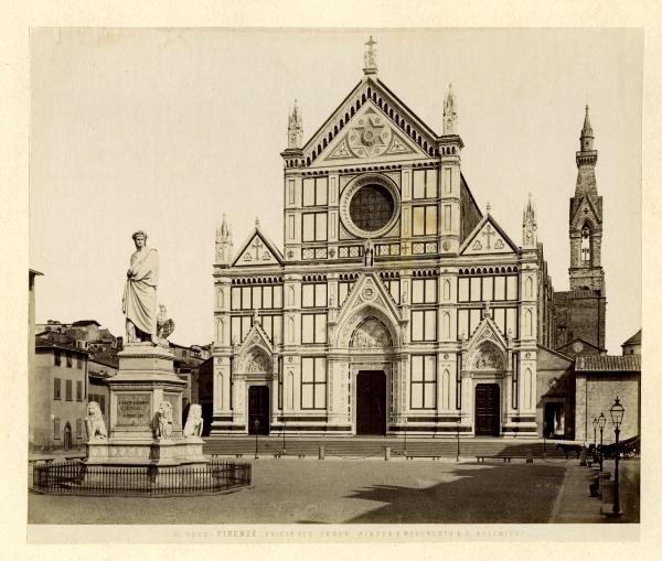 Firenze - Basilica di Santa Croce e Monumento a Dante Alighieri - Prospetto principale