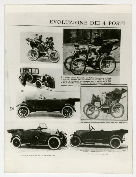 Automobili -  Evoluzione della 4 posti dal 1899 al 1918