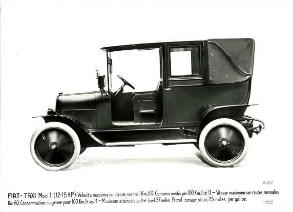 Automobile Fiat Taxi 1 (12-15 HP), detta Carolina