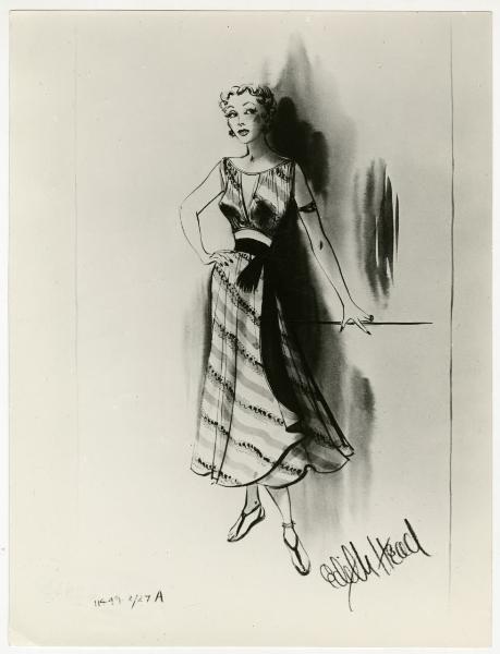 Cinema - Costumi di Edith Head - Riproduzione di bozzetto