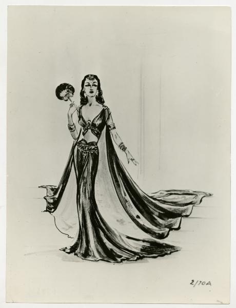 Cinema - Costumi di Edith Head - Riproduzione di bozzetto