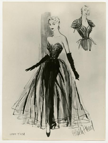 Cinema - Costumi di Edith Head - Riproduzione di bozzetti