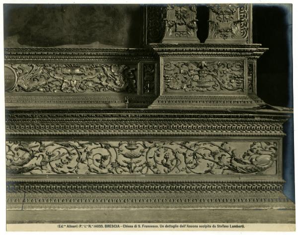 Lamberti, Stefano - cornice lignea della Pala di San Francesco - dettaglio - Chiesa di San Francesco - Brescia