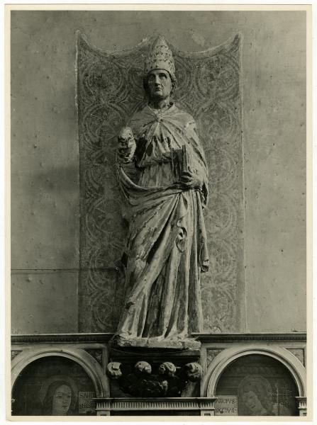 San Gregorio - Statua in terracotta policroma - Chiesa di Villa - Castiglione Olona (VA)