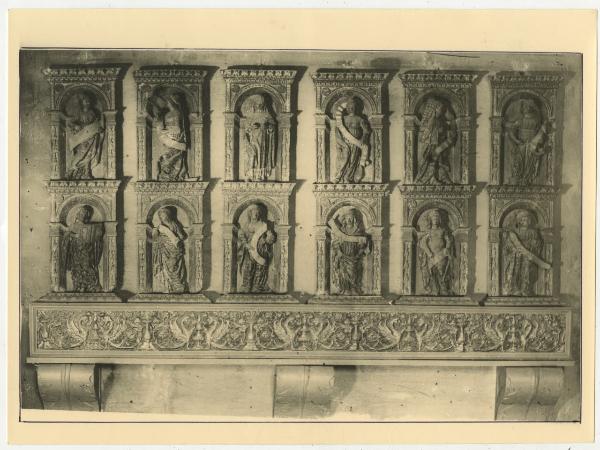 Lodi - Museo Civico - Altare - Fregio decorativo - Formelle - Bassorilievi in legno - Sibille - Ambrogio Donati - Giovan Pietro Donati