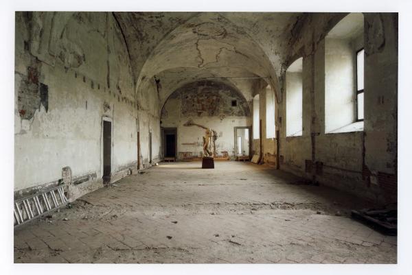 Milano - Castello Sforzesco - Ex ospedale spagnolo - Calco della Pietà Rondanini di Michelangelo eseguito da Cesare Gariboldi - Prove di allestimento