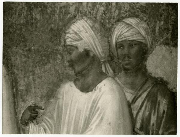 Dipinto murale - Prova del fuoco davanti al sultano - Giotto - Firenze - Santa Croce