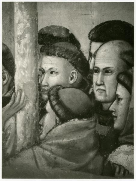 Dipinto murale - Apparizione di san Francesco d'Assisi a frate Agostino e al vescovo Guido di Assisi - Firenze - Santa Croce