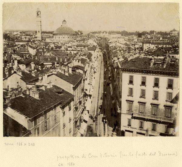 Milano - Corso Vittorio Emanuele - Campanile e cupola di San Carlo al Corso