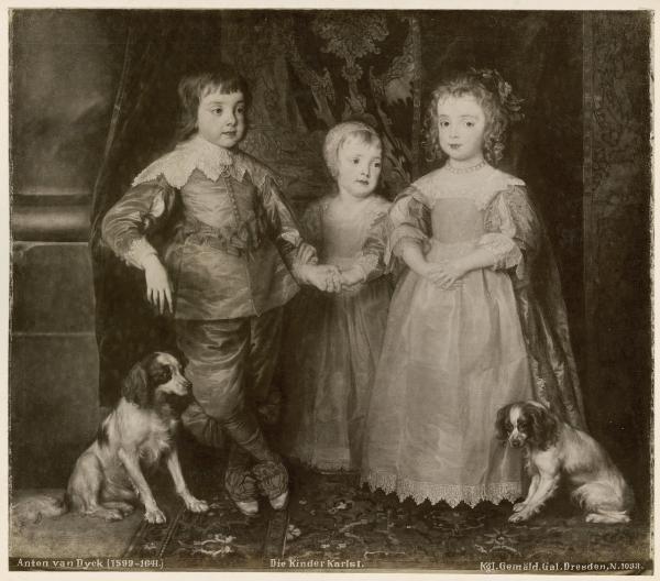 Dipinto - Ritratto dei tre figli di Carlo I - Van Dick - Dresda - Gemäldegalerie