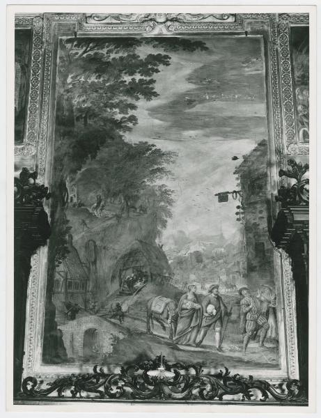 Dipinto Murale - Riposo durante la Fuga in Egitto - Giovanni Battista e Giovanni Mauro Della Rovere detti i Fiammenghini - Milano - Sant'Alessandro, sacrestia destra