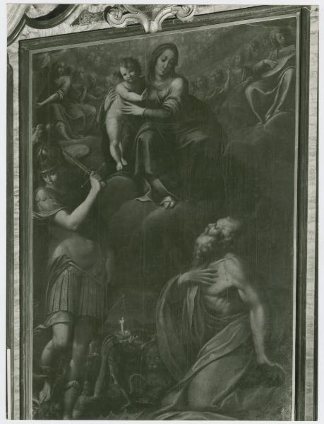 Dipinto (tela) - Madonna con il Bambino tra San Michele Arcangelo e San Girolamo - Panfilo Nuvolone - Milano - Chiesa di Sant'Angelo - Cappella di San Michele Arcangelo