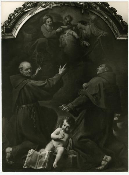 Tela - Sposalizio mistico di Santa Caterina con San Bernardino da Siena e San Bonaventura - pittore ignoto - Milano - chiesa di Sant'Angelo - convento