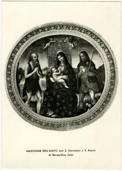 Tela - Madonna col Bambino, San Gerolamo e San Rocco - Madonna dell'Aiuto - pittore luinesco - Milano - basilica di Sant'Ambrogio - terza cappella sinistra