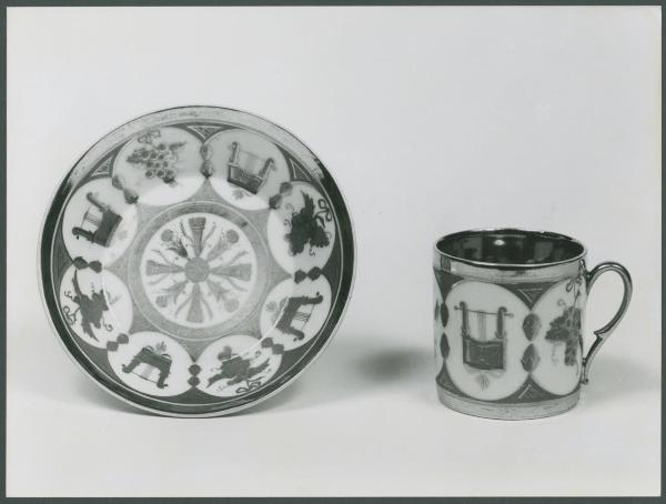 Porcellane - Tazzina litron con piattino (inv. 524-525 porcellane) - Milano - Castello Sforzesco - Musei Civici - Rocchetta - Museo d'arti applicate