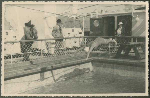 Ritratto femminile - Marieda Di Stefano - Tuffo dal trampolino - Nave da crociera - Piscina