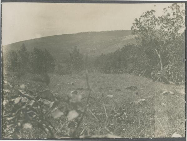 Prima Guerra Mondiale - Luogo di battaglia - Ritratto maschile - Due militari italiani sdraiati nel prato - Gradisca d'Isonzo, nei pressi di