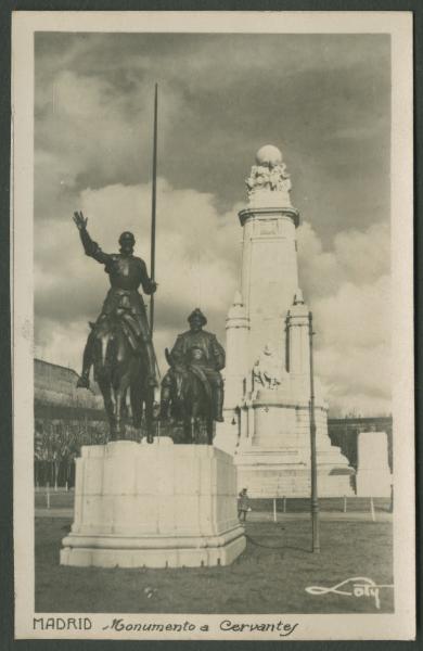 Madrid - Monumento a Miguel de Cervantes - Don Chisciotte e Sancio Panza - Plaza de España