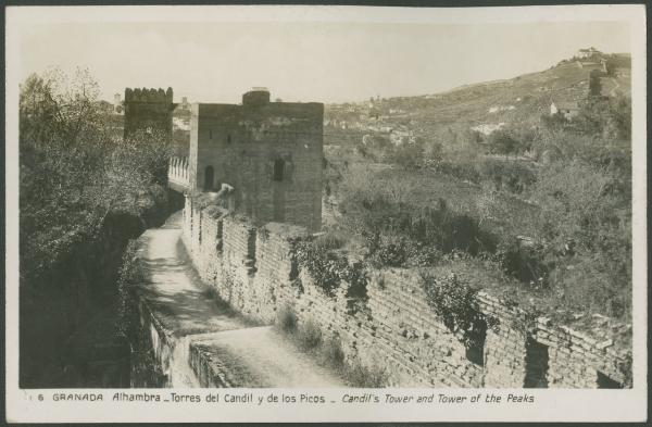 Granada - Alhambra - Torre del Candil - Torre de los Picos - Mura - Veduta